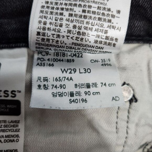 Levi's 541 Men 29X30 (30X28) Black Athletic Taper Fit Jeans - Picture 9 of 13